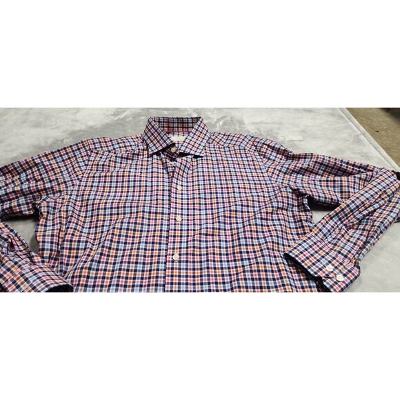 ETON Men's Size 42/16.5 Blue Plaid Made in Europe Button Down Dress Shirt - Picture 2 of 7